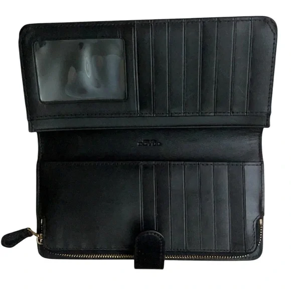 Coach Black Leather Wallet with Gold Accent - Picture 3 of 15